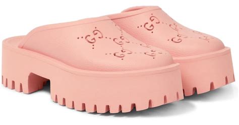 gucci pink rubber mules|gucci clogs rubber women's.